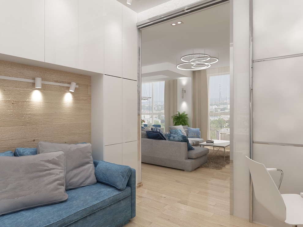 Воздушная квартира с абстракцией