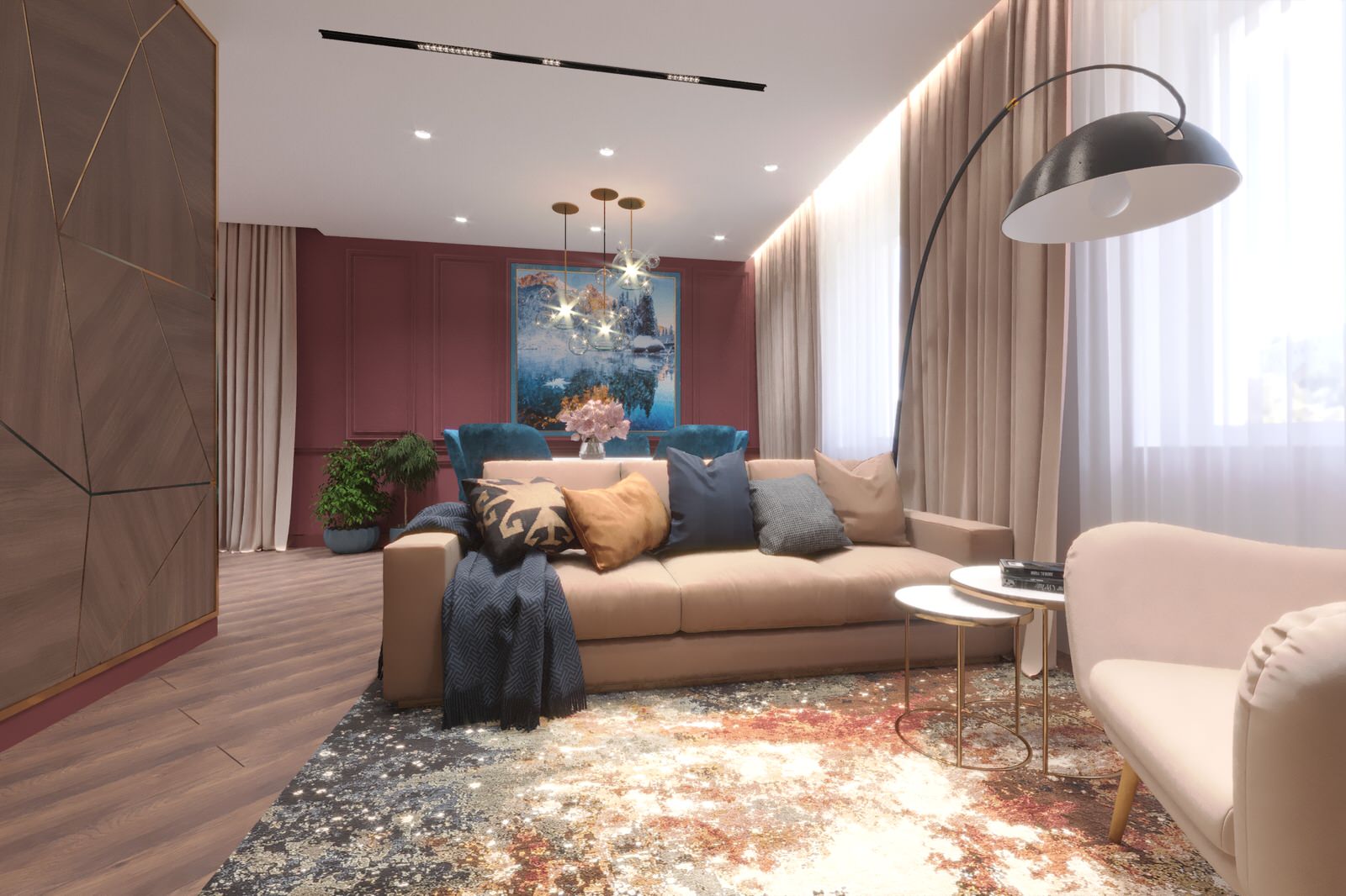 Обложка проекта: Дизайн-проект интерьера трехкомнатной квартиры.