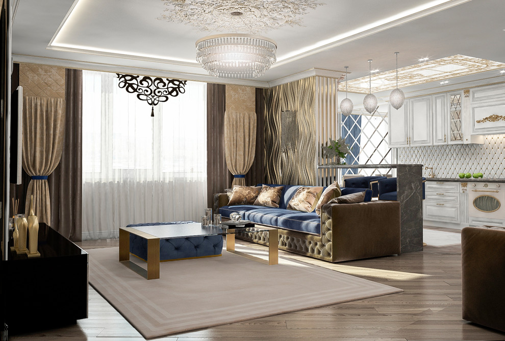 Визуализации кухни-гостиной. ЖК Изумрудный. (несколько вариантов).