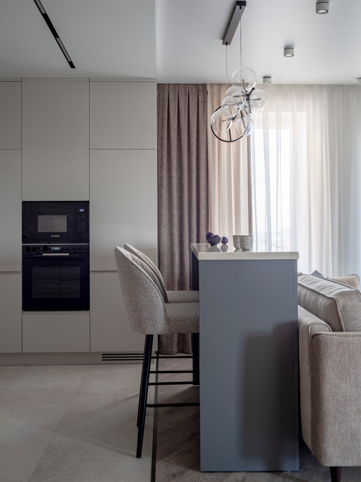 Серо-бежевый минимализм в ЖК Пушкин