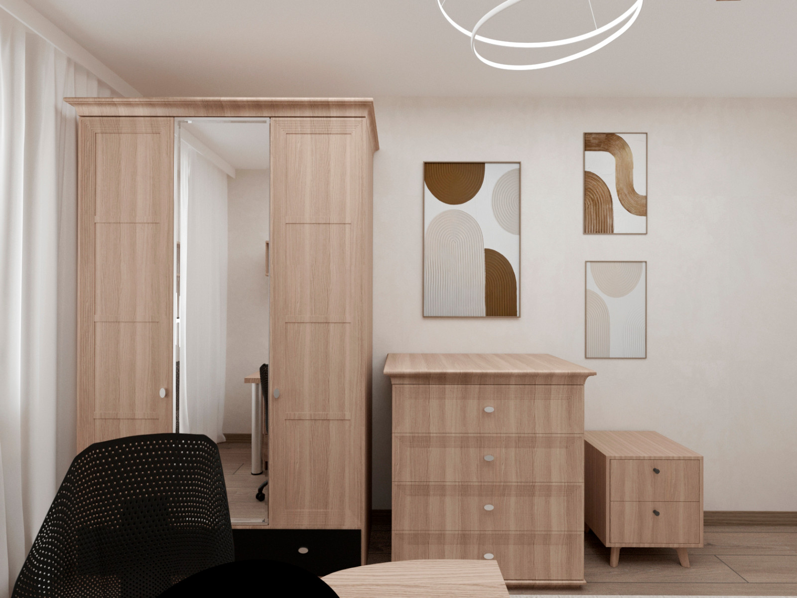 Природный минимализм. Дизайн 3-х комнатной квартиры.