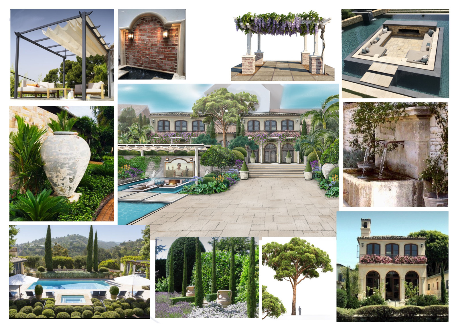 Концепция к Гостиному дворику в Тосканском стиле.