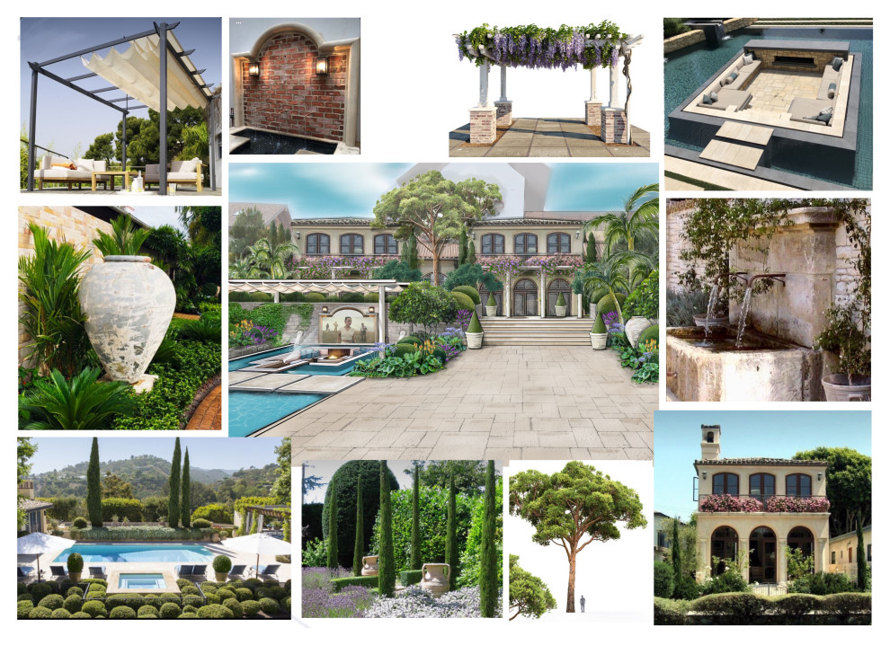 Концепция к Гостиному дворику в Тосканском стиле.