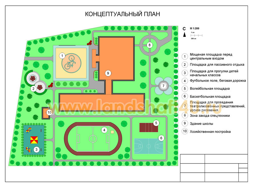 Благоустройство территории московской школы