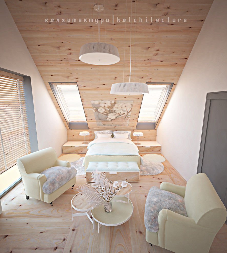 Большая спальня. Проект интерьера двухэтажного дома. "Принцип бумеранга"