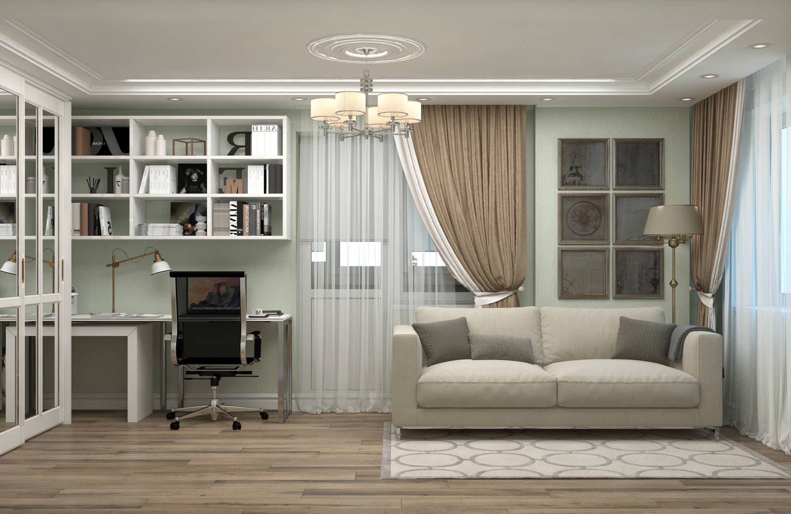 Дизайн проект гостиной в г. Жуковский