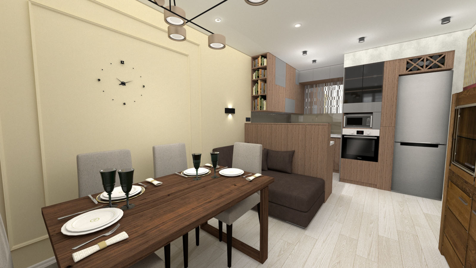 Обложка проекта: Кухня-столовая для семьи в ЖК "Я-Романтик"