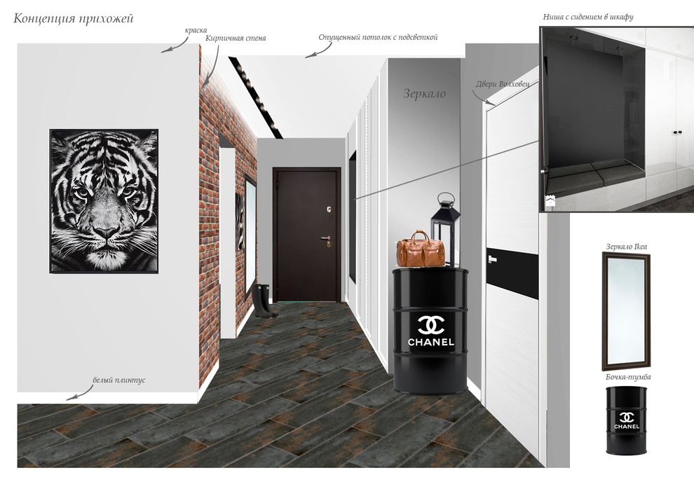 Концепция квартиры в стиле легкий лофт.