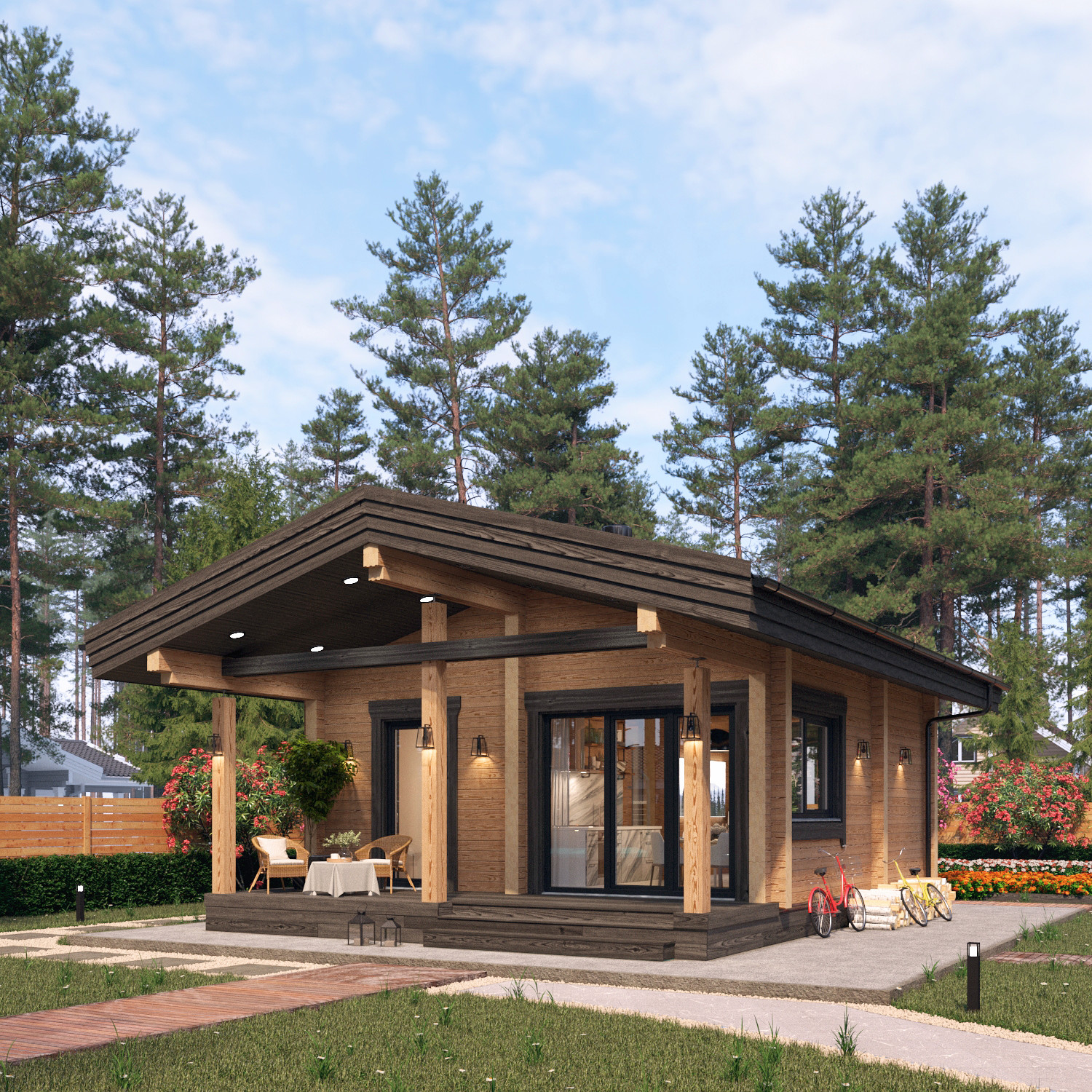 Проект дома из бруса 43 кв.м.