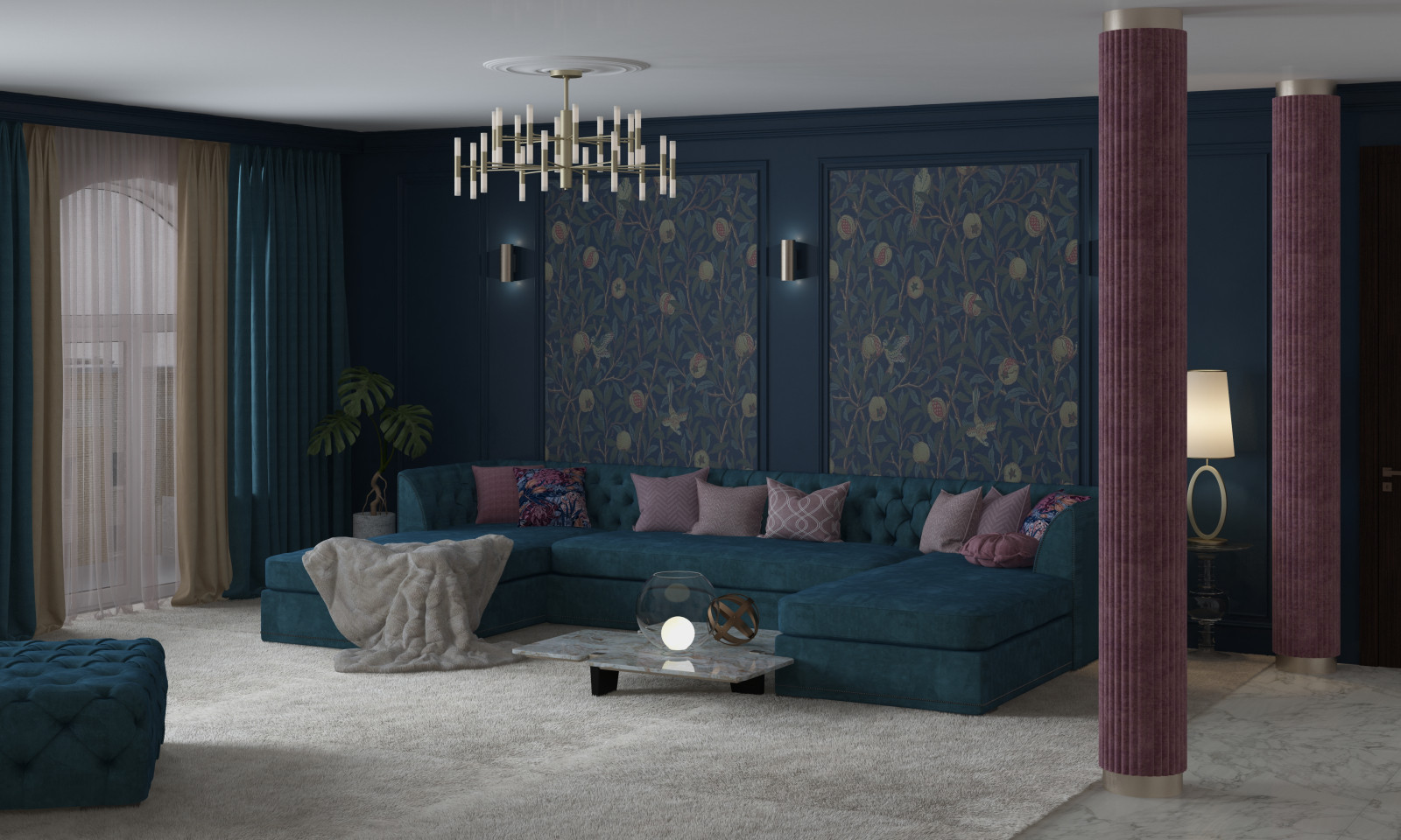 Обложка проекта: Интерьер гостиной в трех вариантах