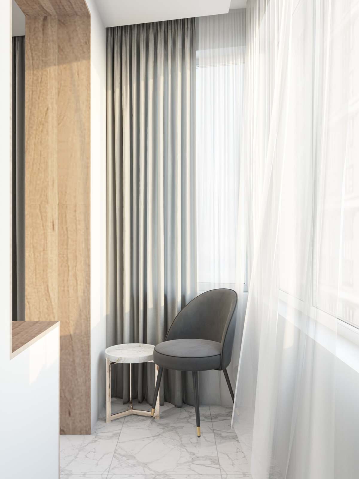 современная двушка в светлых тонах