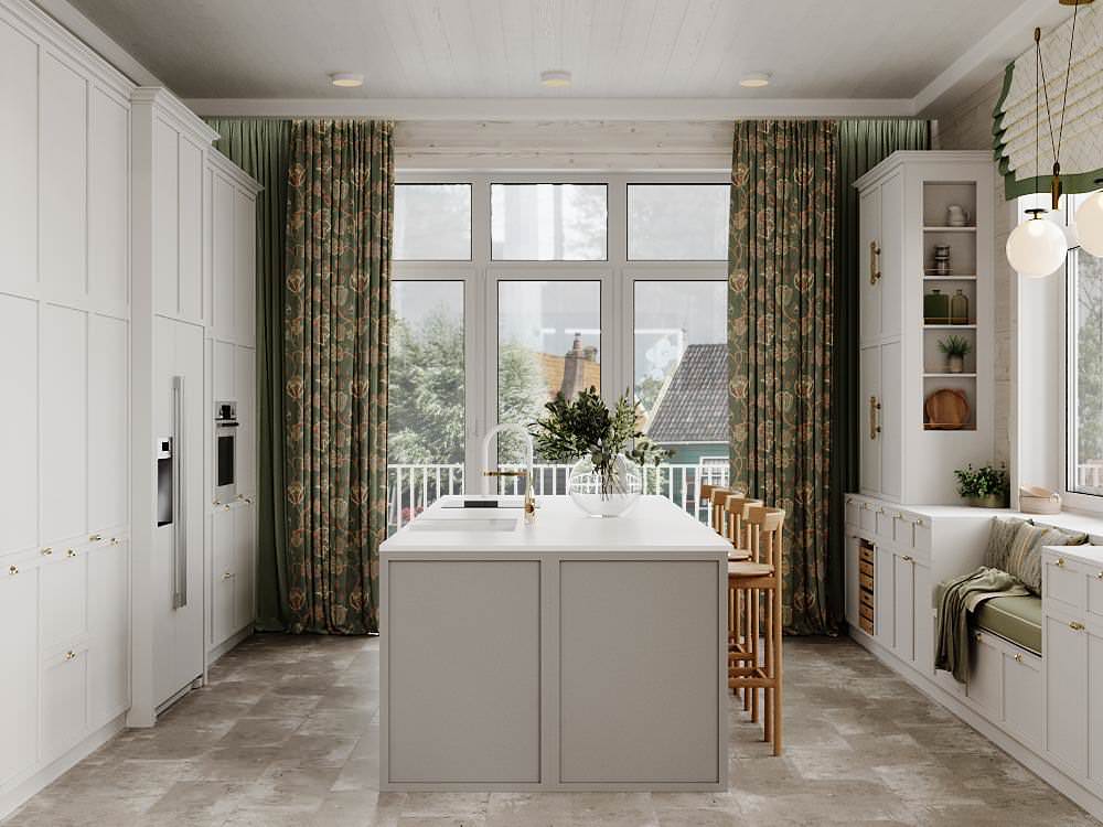 Дизайн-проект дома из клееного бруса в КП «Ново-луговая»