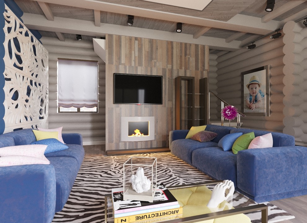 Обложка проекта: Современный интерьер брусчатого дома