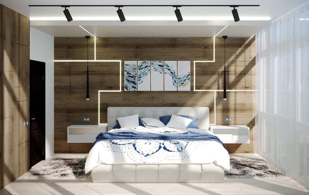 Обложка проекта: Спальня в коттедже с панорамными окнами