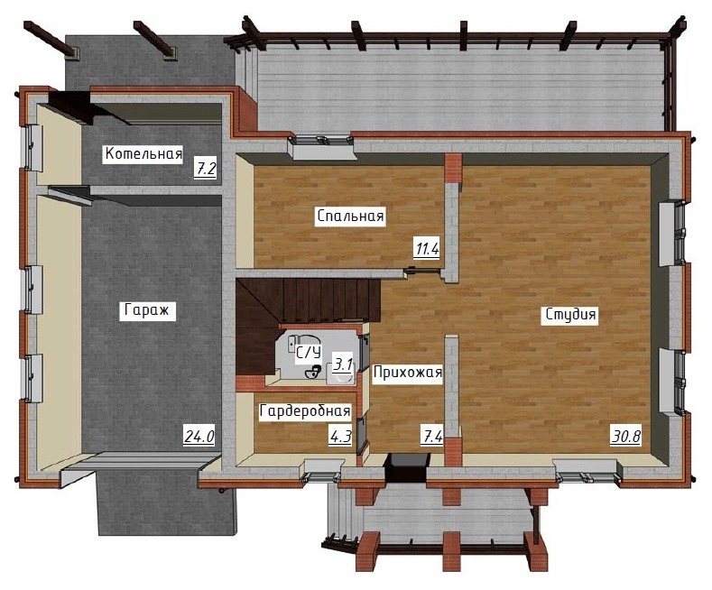 Проект дома из газобетона