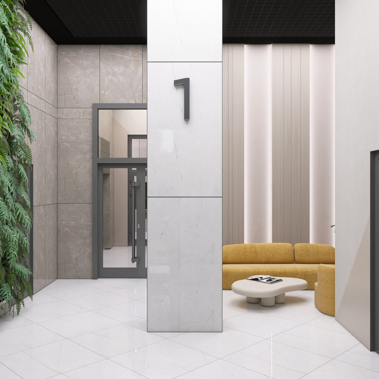 Визуализация лобби подъезда