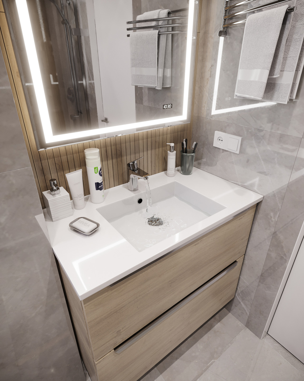 Дизайн и 3д-визуализация санузлов в ЖК Преображение