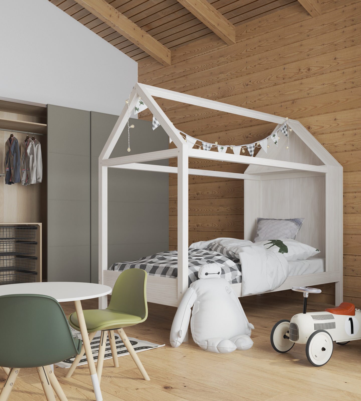 Дизайн-проект интерьера загородного дома (из бруса)