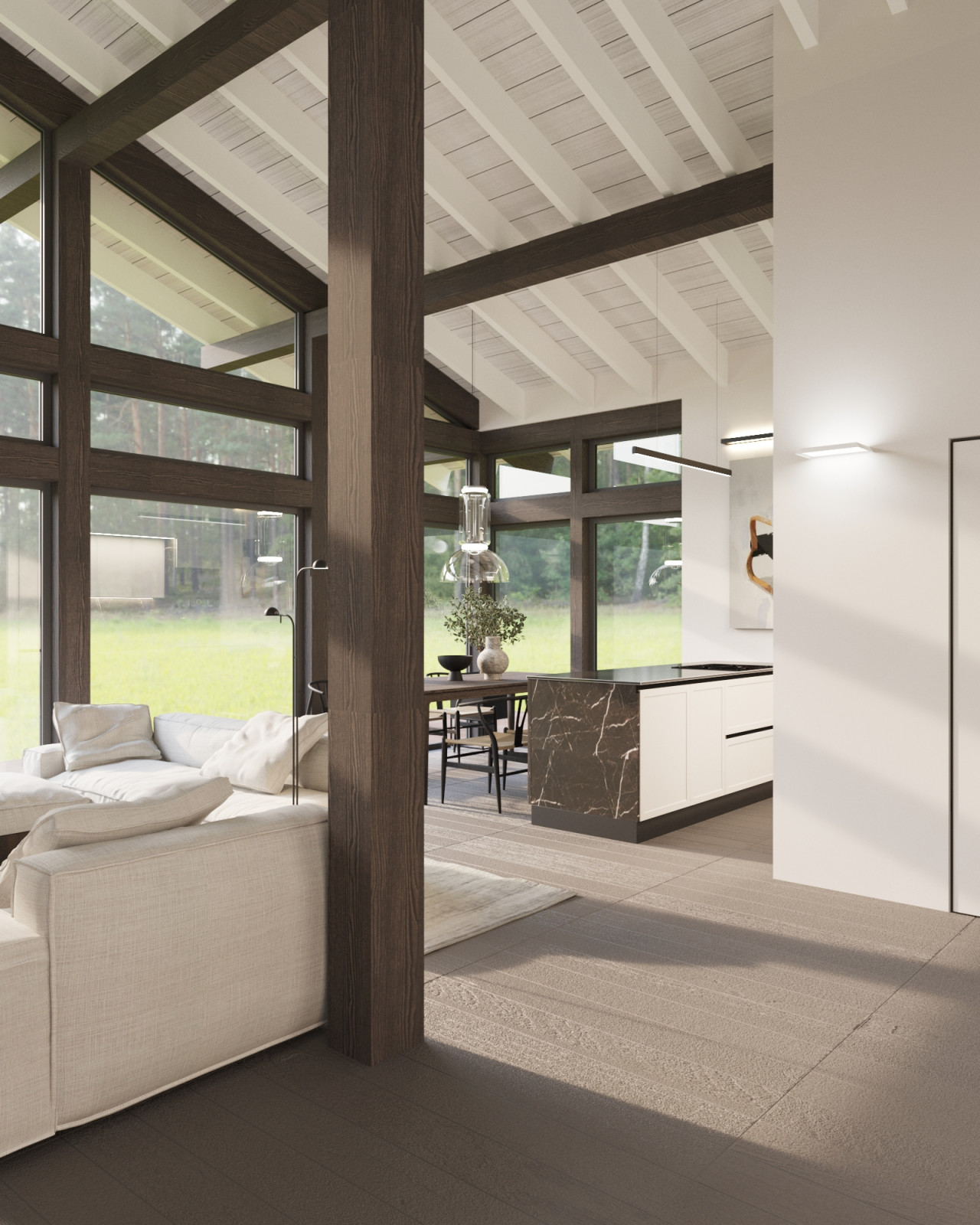 Дом-фахверк, юго-запад Подмосковья, 100 кв.м.