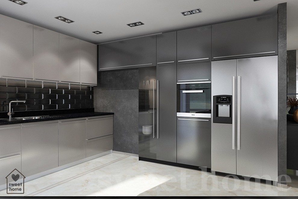 минимализм, две совмещенные квартиры