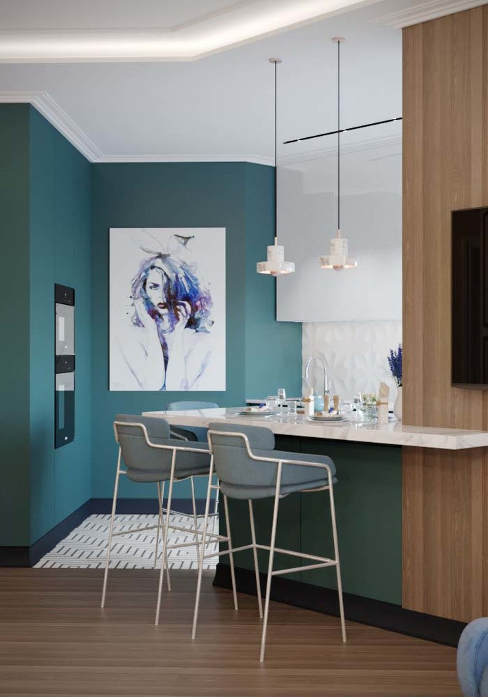 Модный интерьер двухкомнатной квартиры в духе современной Европы 75 метров