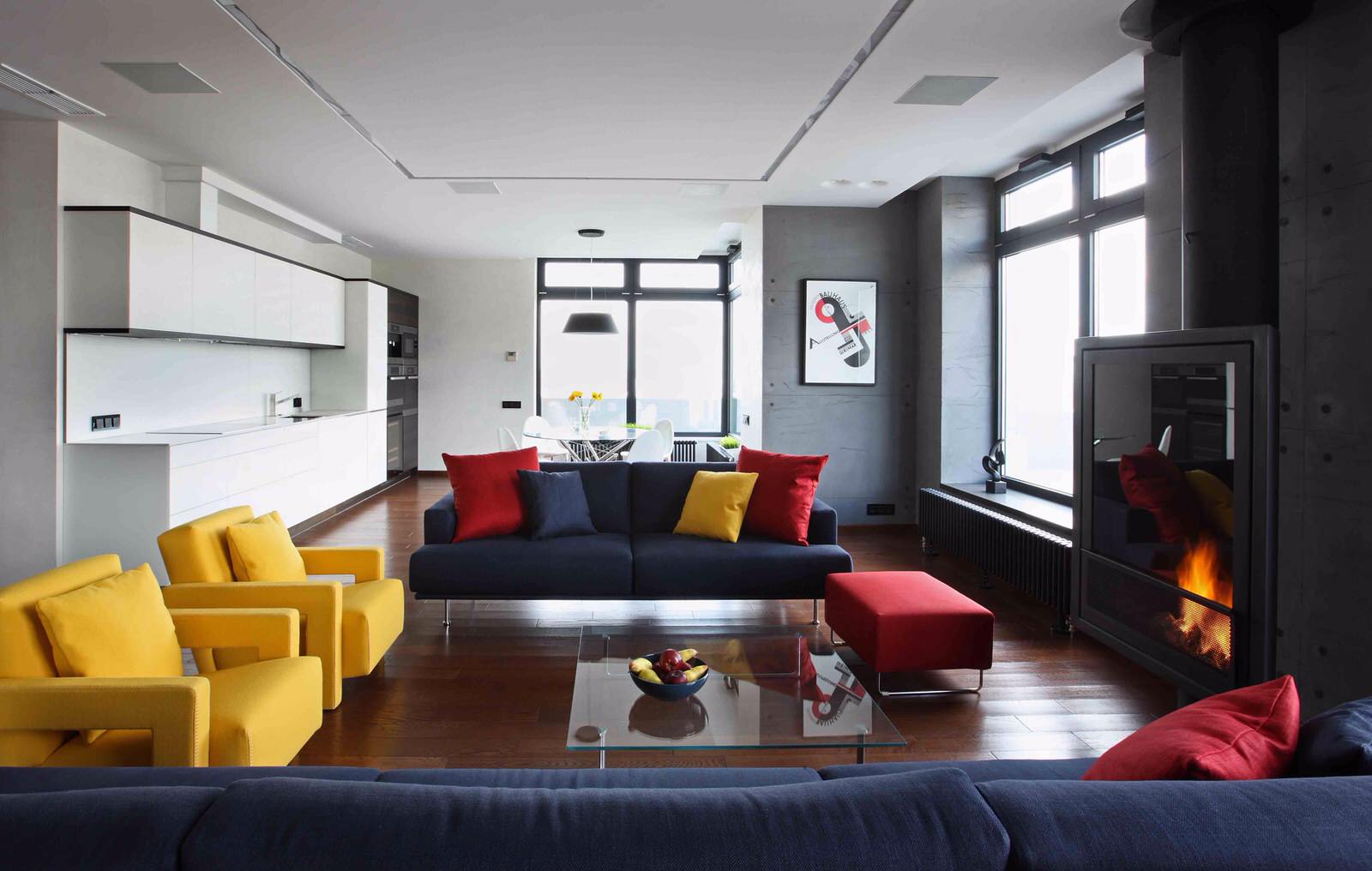 Гостинная и кухня, ЖК Алые Паруса