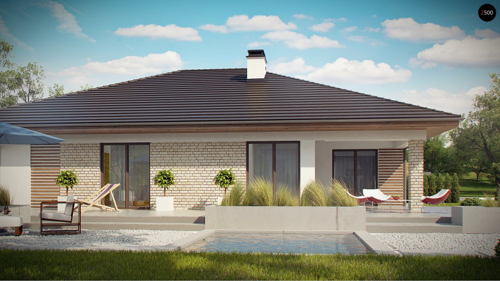 Z301 Комфортный одноэтажный дом с большой террасой.