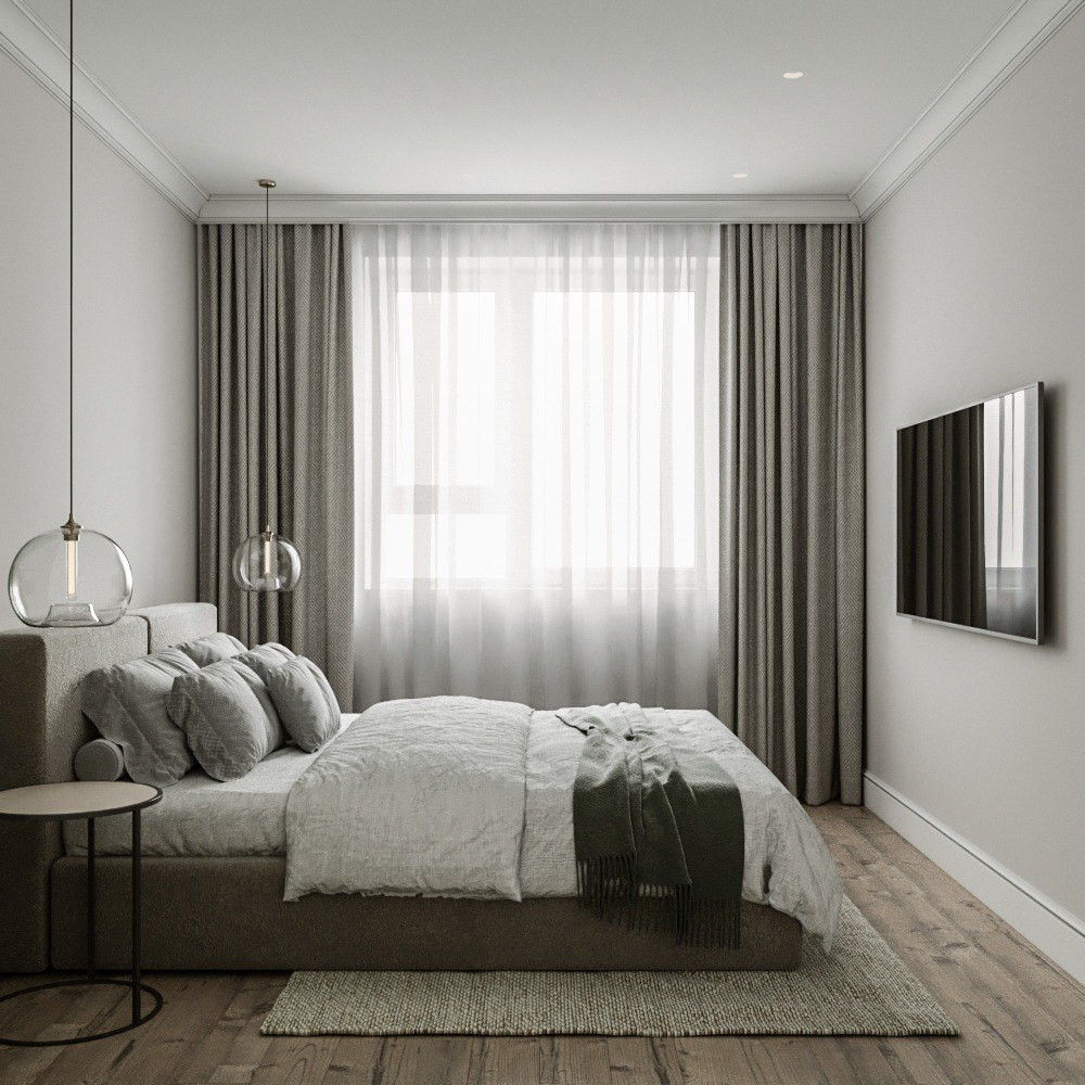 Гостевая спальня в проекте 100 кв м в ЖК Символ.