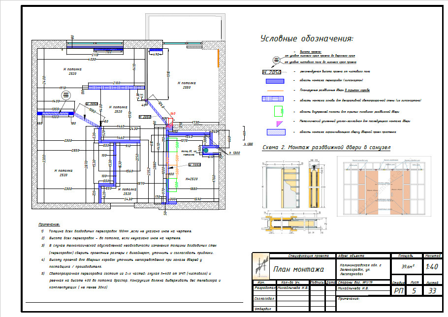 Однокомнатная квартира в перепланировке в двухкомнатную