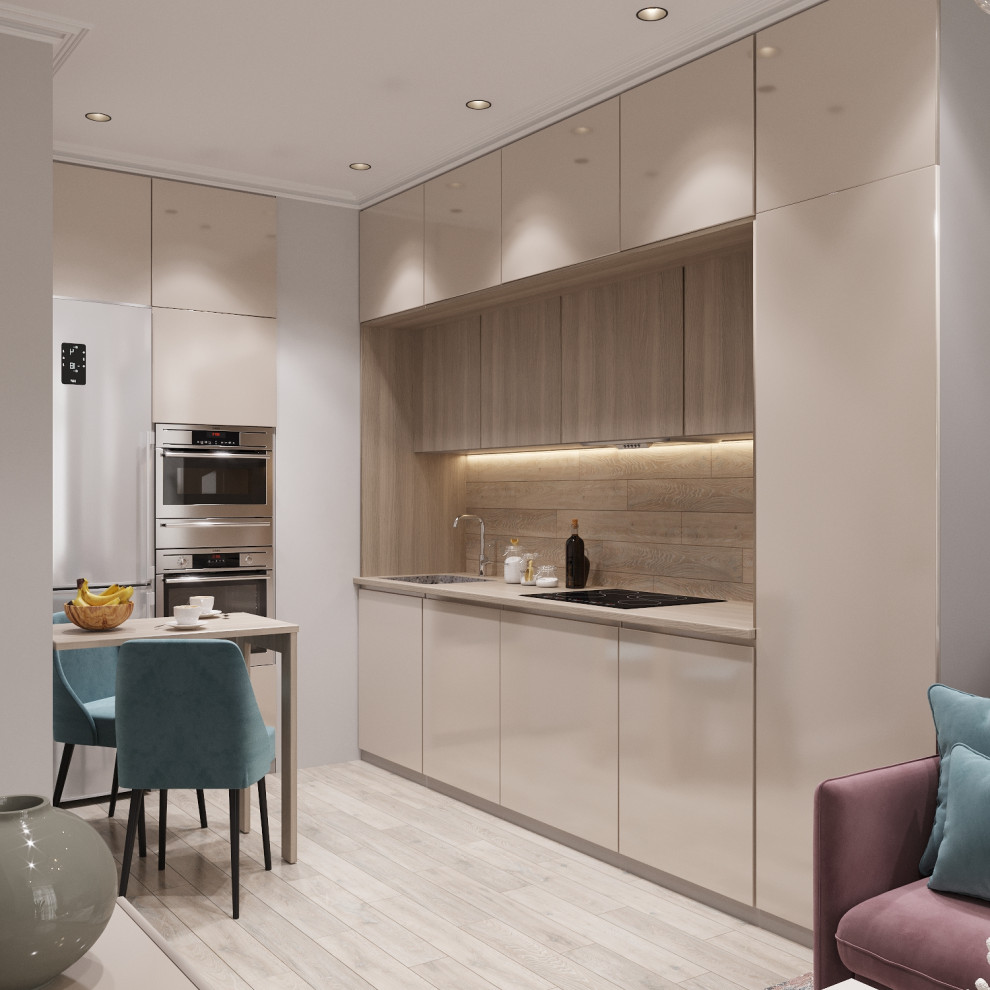 Зона кухни с раскладным столиком