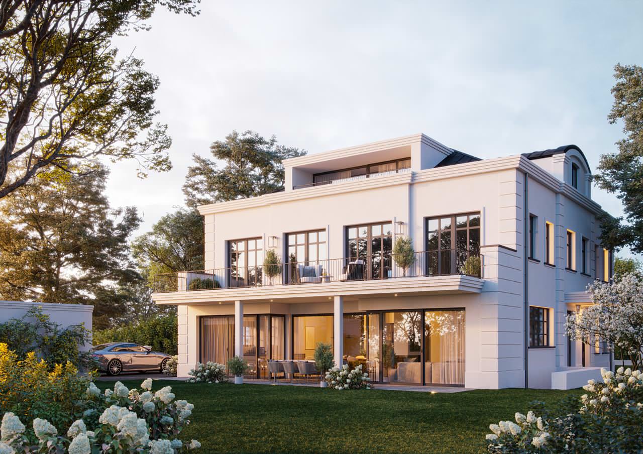 Villa im Abendlicht