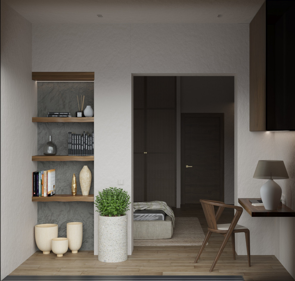 Спальня в стиле ваби-саби из дизайн-проекта в ЖК 8Клёнов, Москва