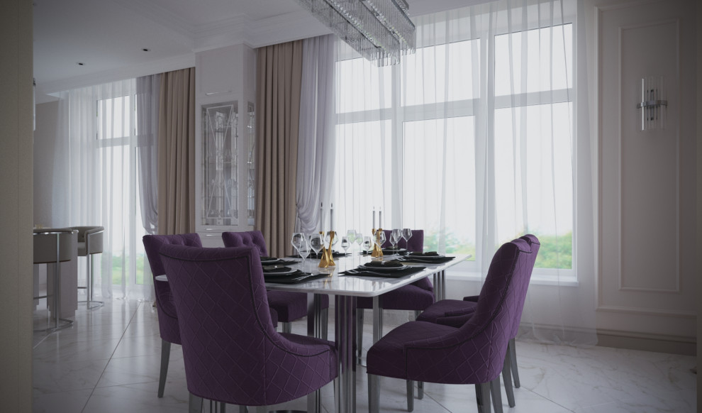 Дом 200 кв.м. _ Современная классика_ Кухня-столовая