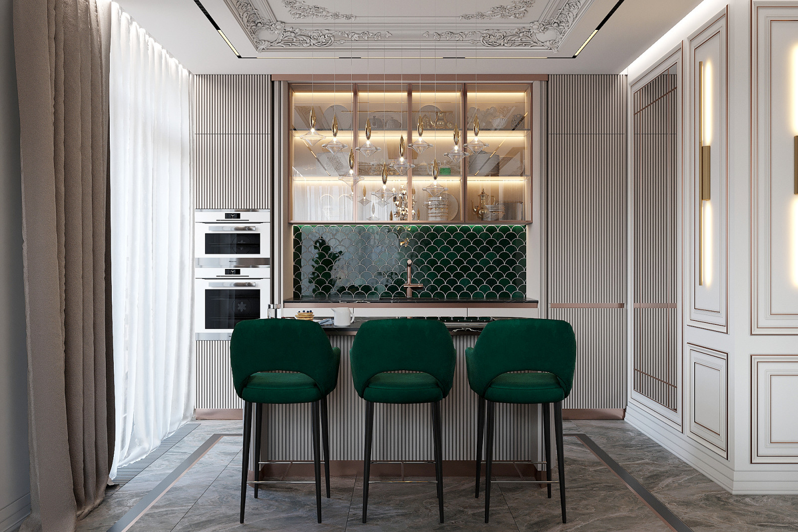 Интерьер квартиры ЖК "КУТУЗОВСКИЙLIFE" 105м2 г. Москва