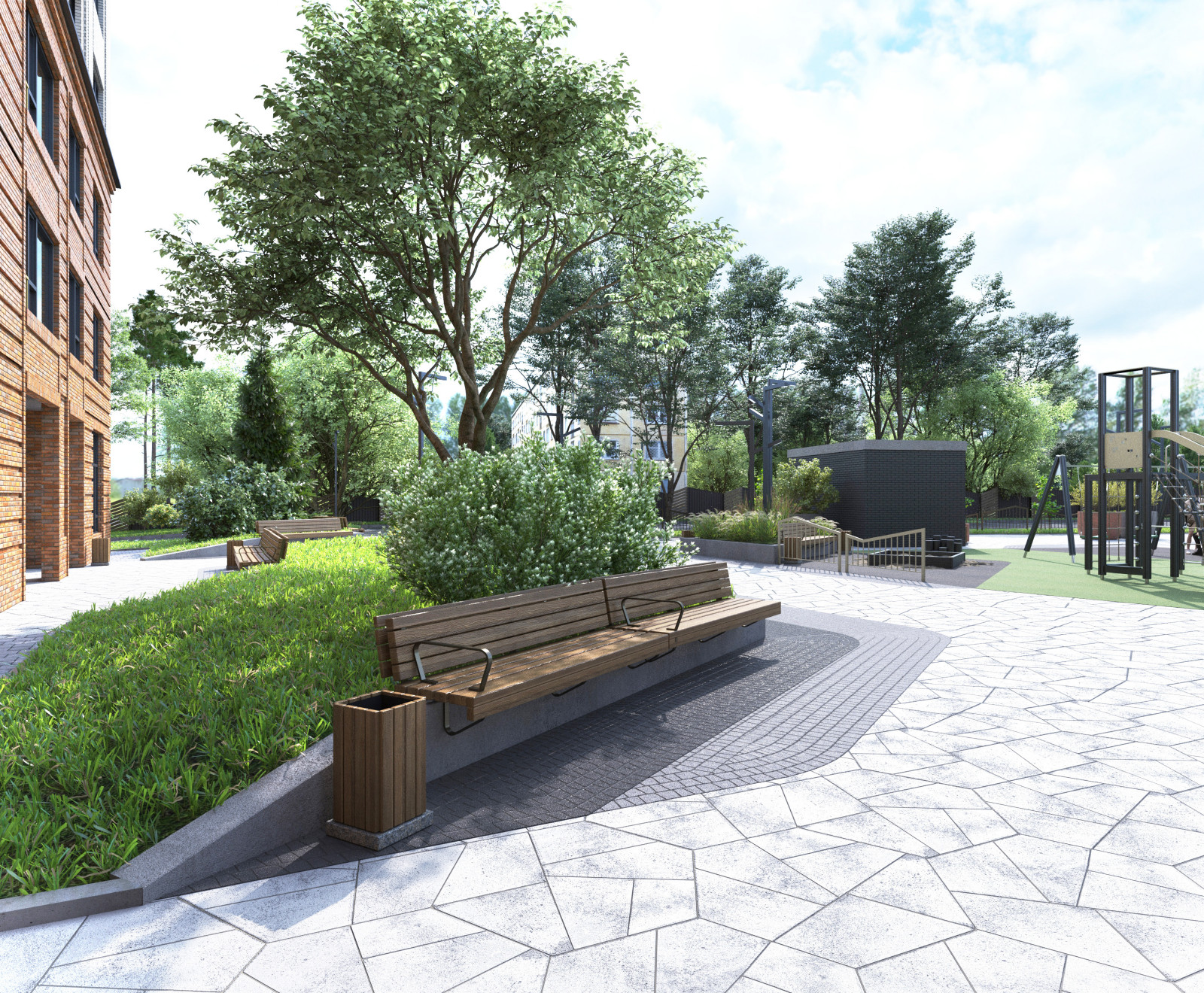 Благоустройство ЖК "НОРМАНДИЯ НЕМАН", СК "СТРИЖИ", Новосибирск