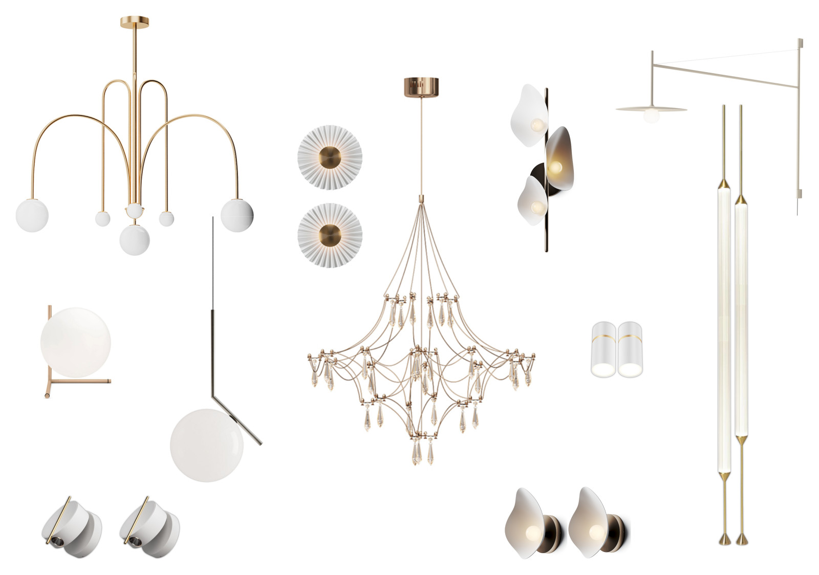 Коллаж осветительного оборудования