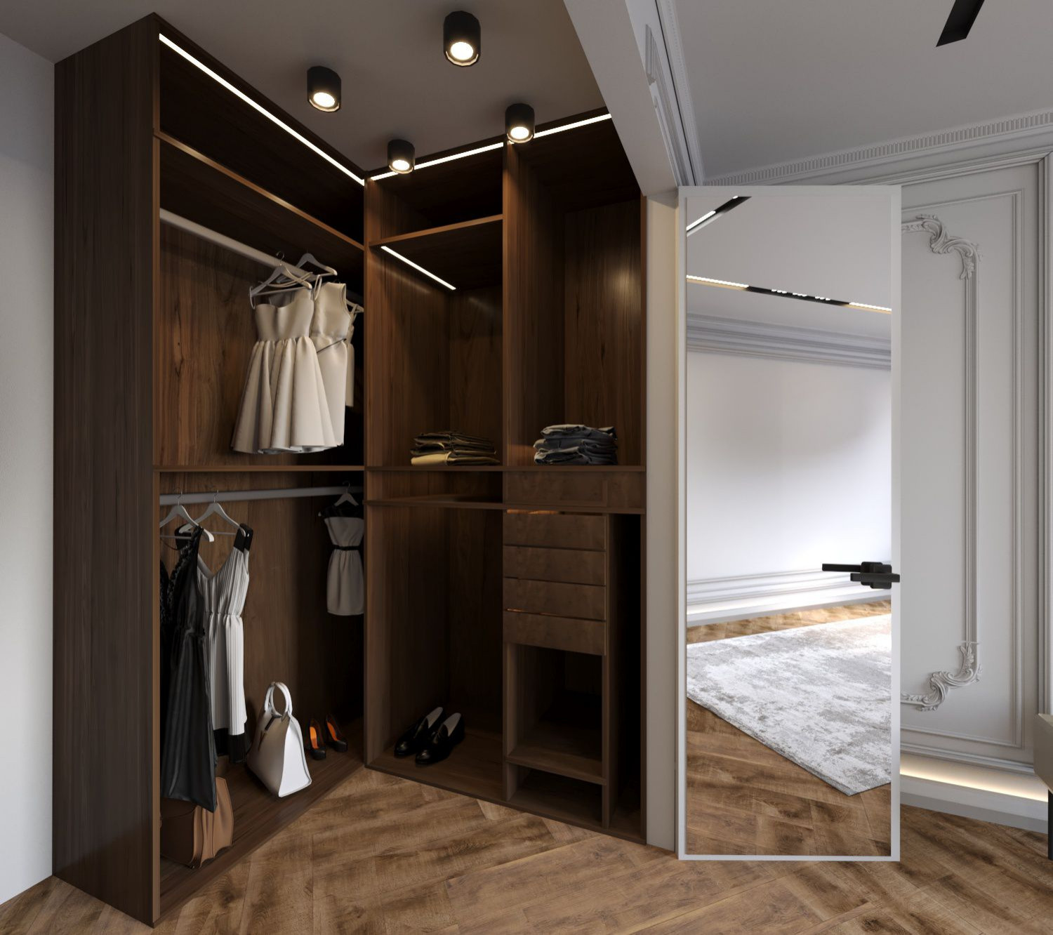 Просторная квартира с гостевой в классическом стиле