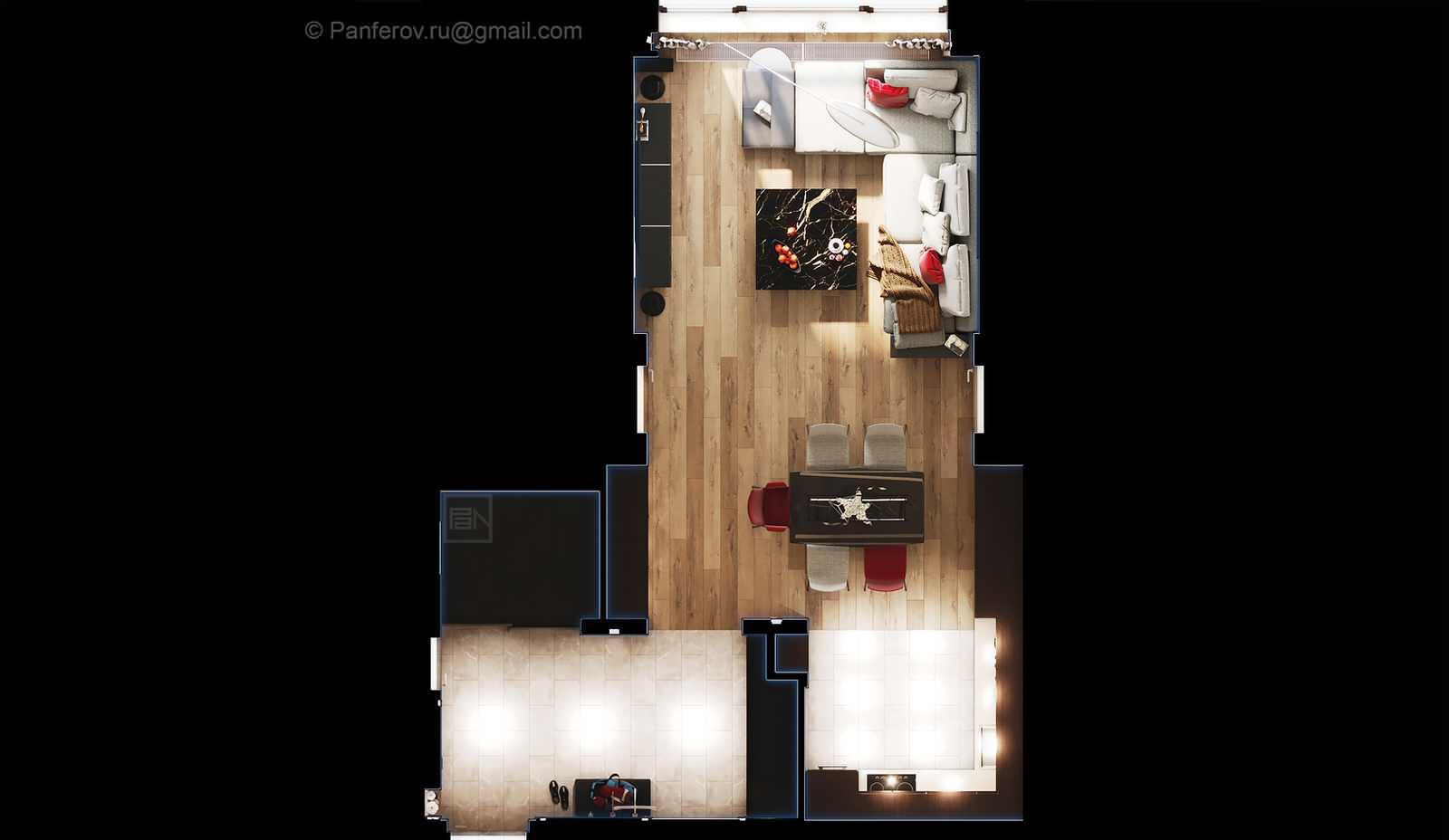 Дизайн-проект квартиры в ЖК "Фьюжн парк"