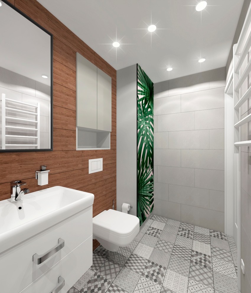 Обложка проекта: Санузел с флористическим принтом