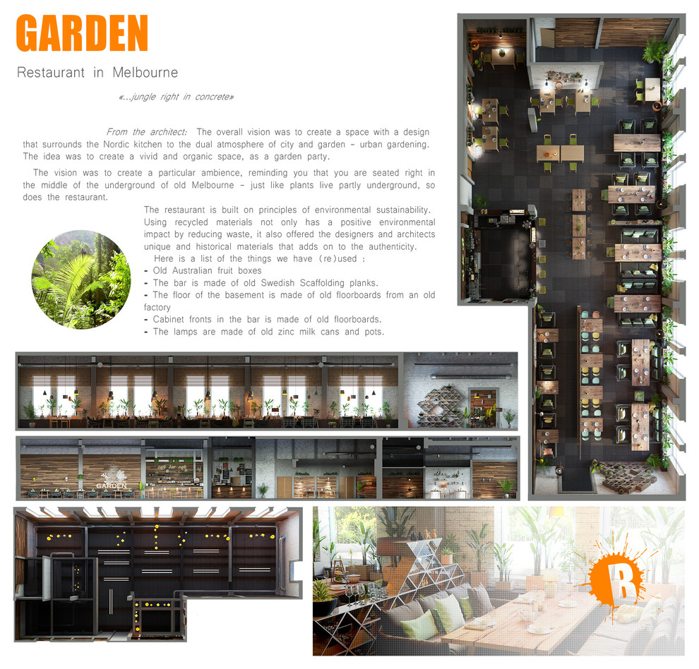 Project of "GARDEN" restaurant in Melbourne
