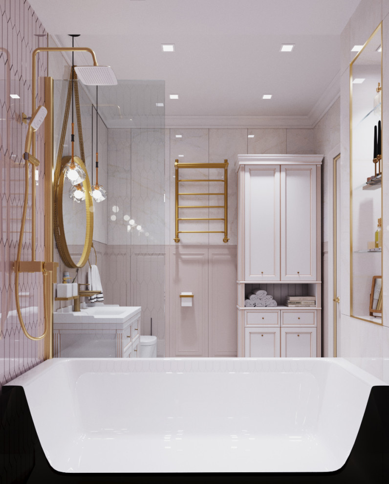 Дизайн ванной комнаты и душевой комнаты в классическом стиле. Вариации.