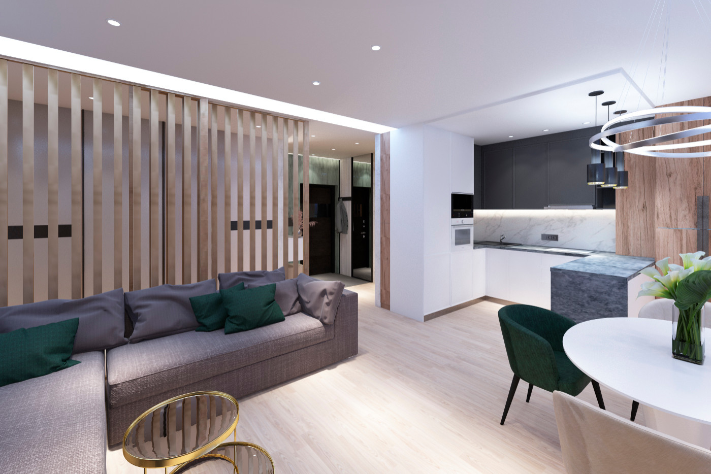 Современный стиль. Квартира 76 м2.