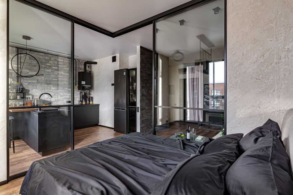 ЖК САМПО. 1-комнатная квартира в брутальном стиле, "от бетона" до заселения