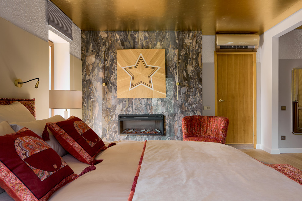 Мастер-спальня в розовом золоте