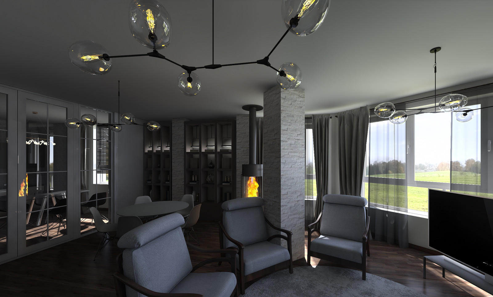 Загородный дом с элементами лофт