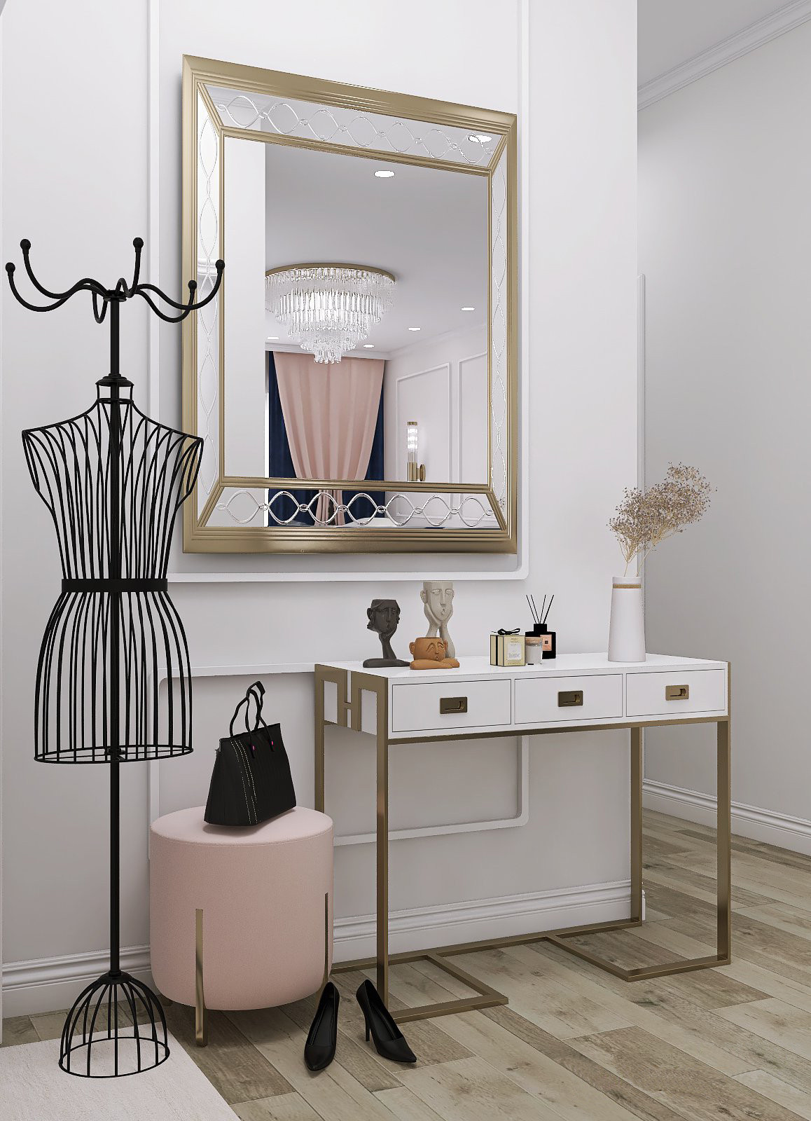 Неоклассика в оттенках нежной розы и сапфира