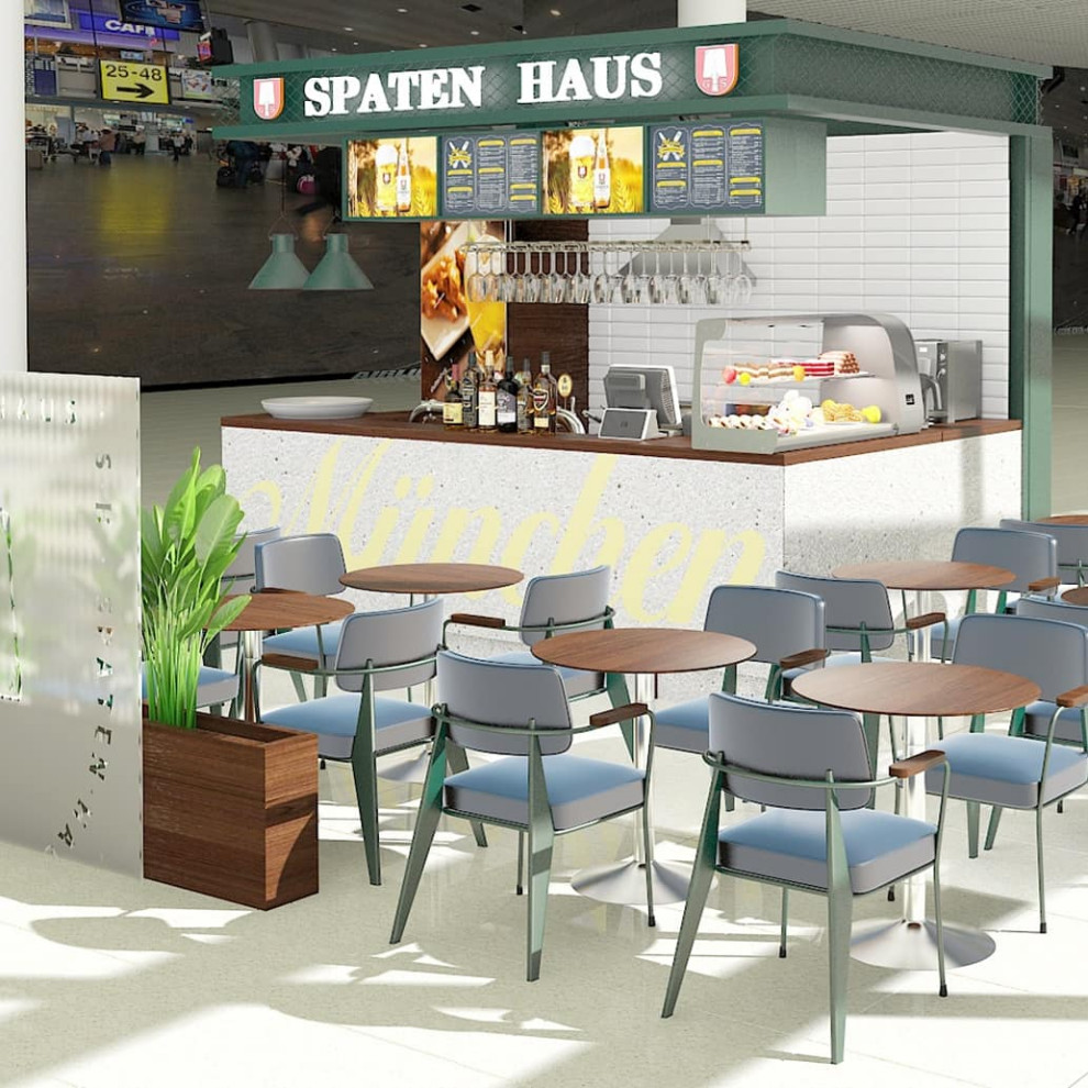 Мы разработали современный дизайн острова «SPATEN HAUS» для Международного аэроп