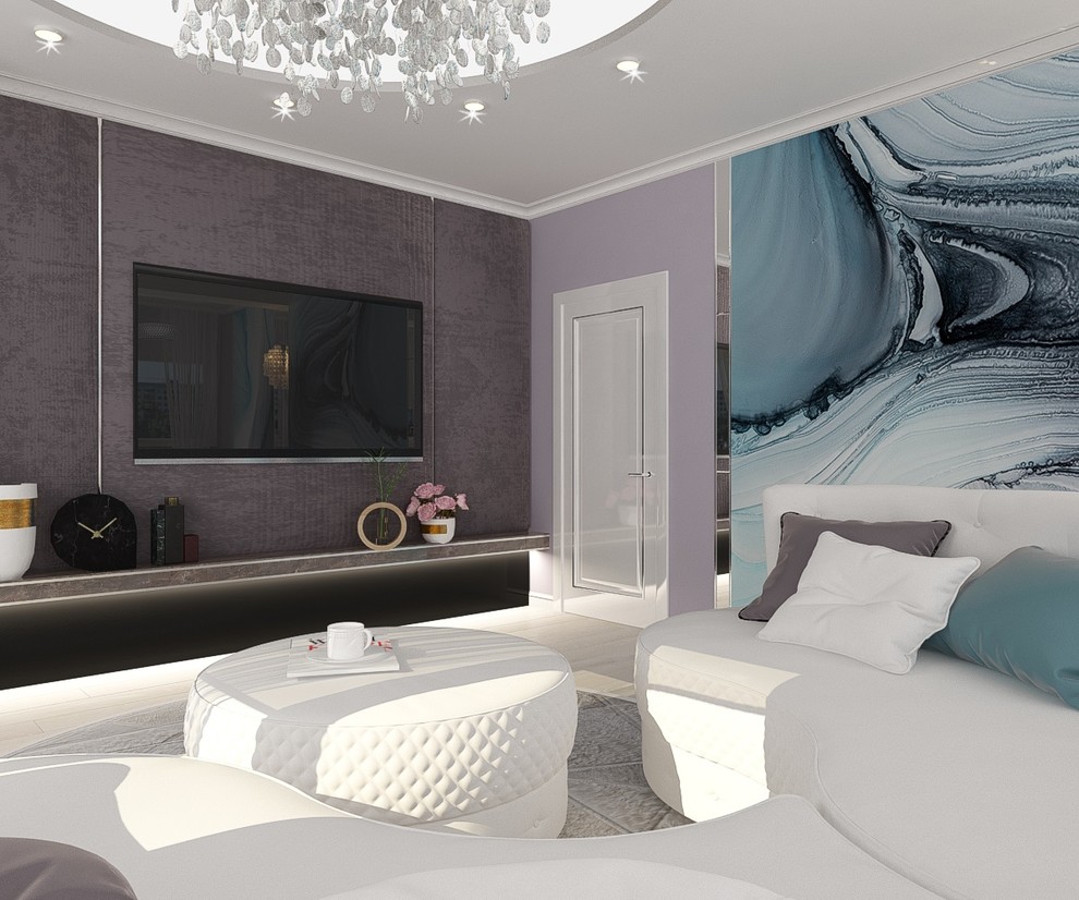 Гостиная в пастельных красках для милой девушки