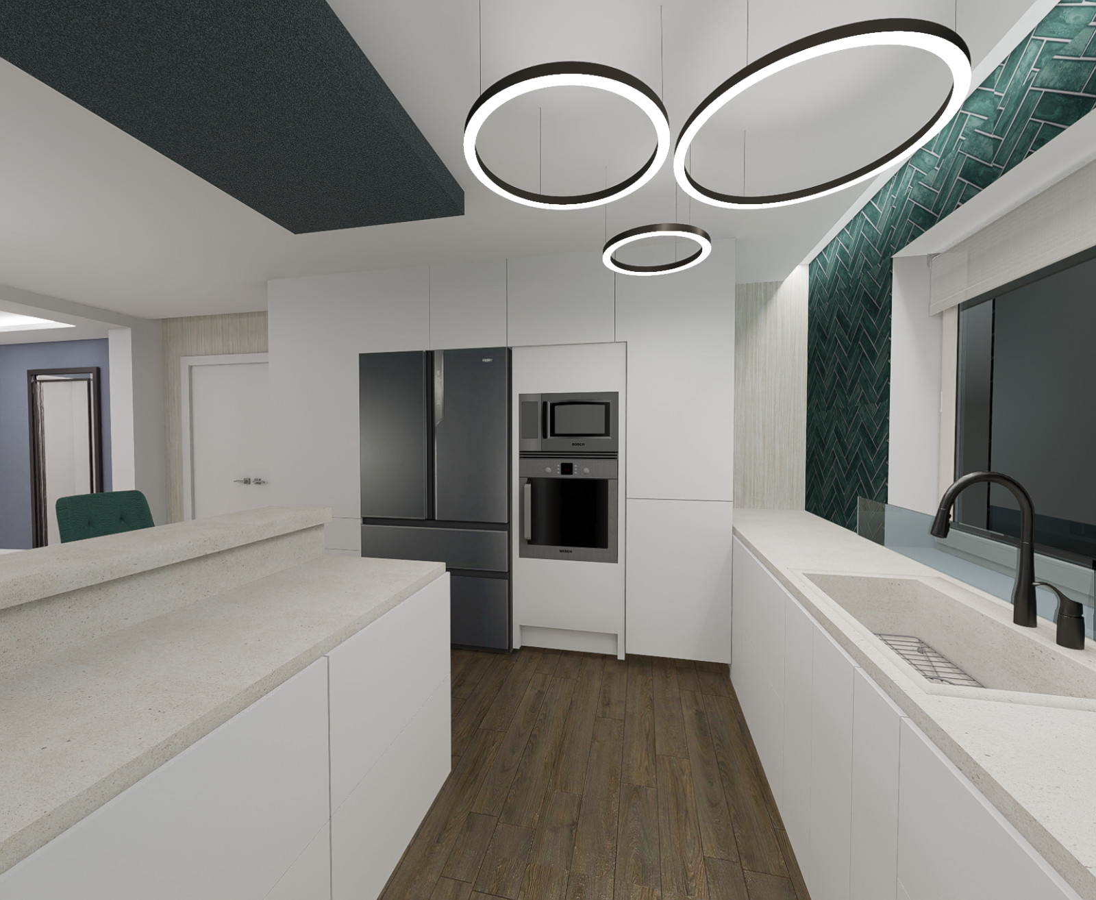 Кухня-гостиная с коллекцией самоваров