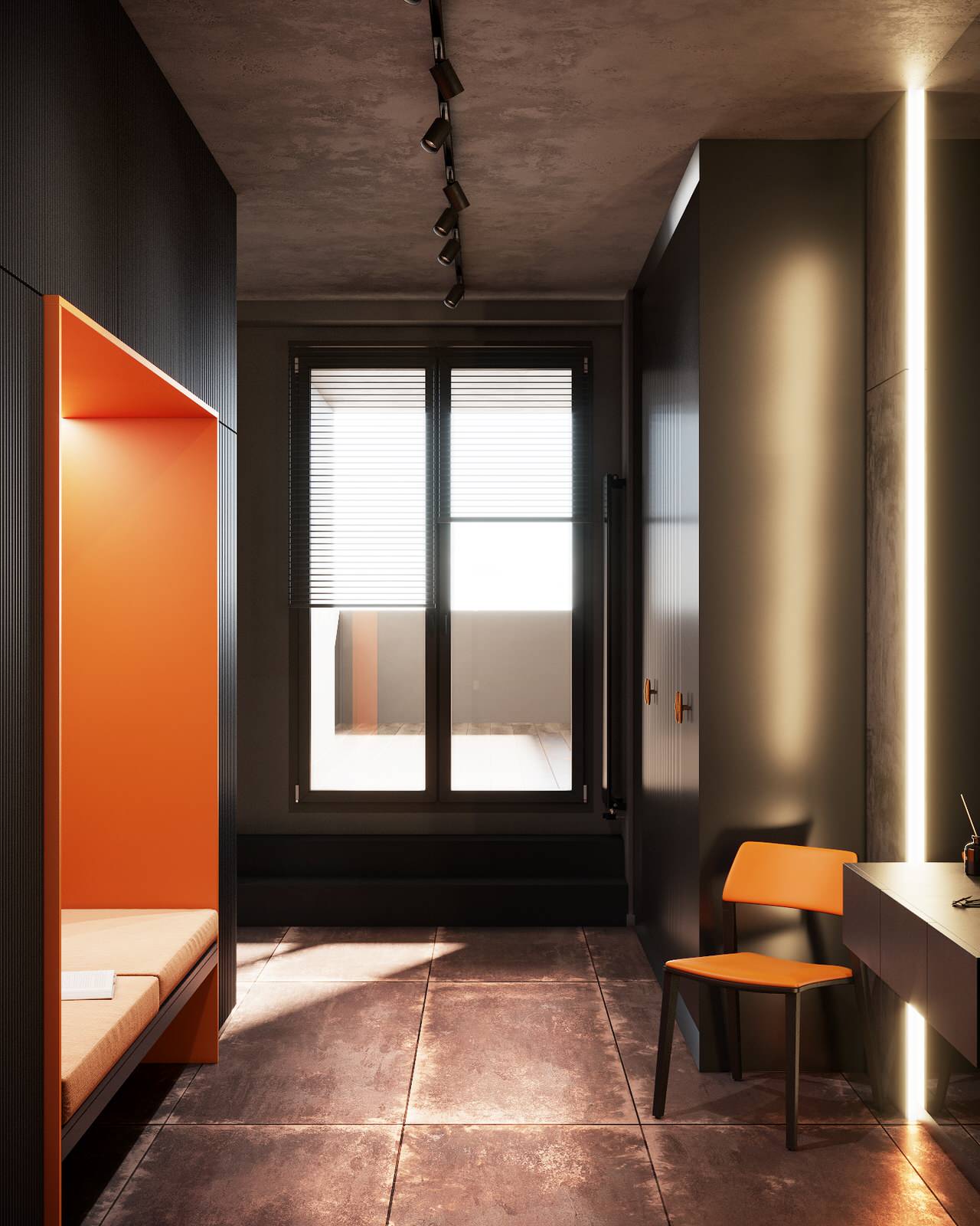 Монохромная квартира с террасой.